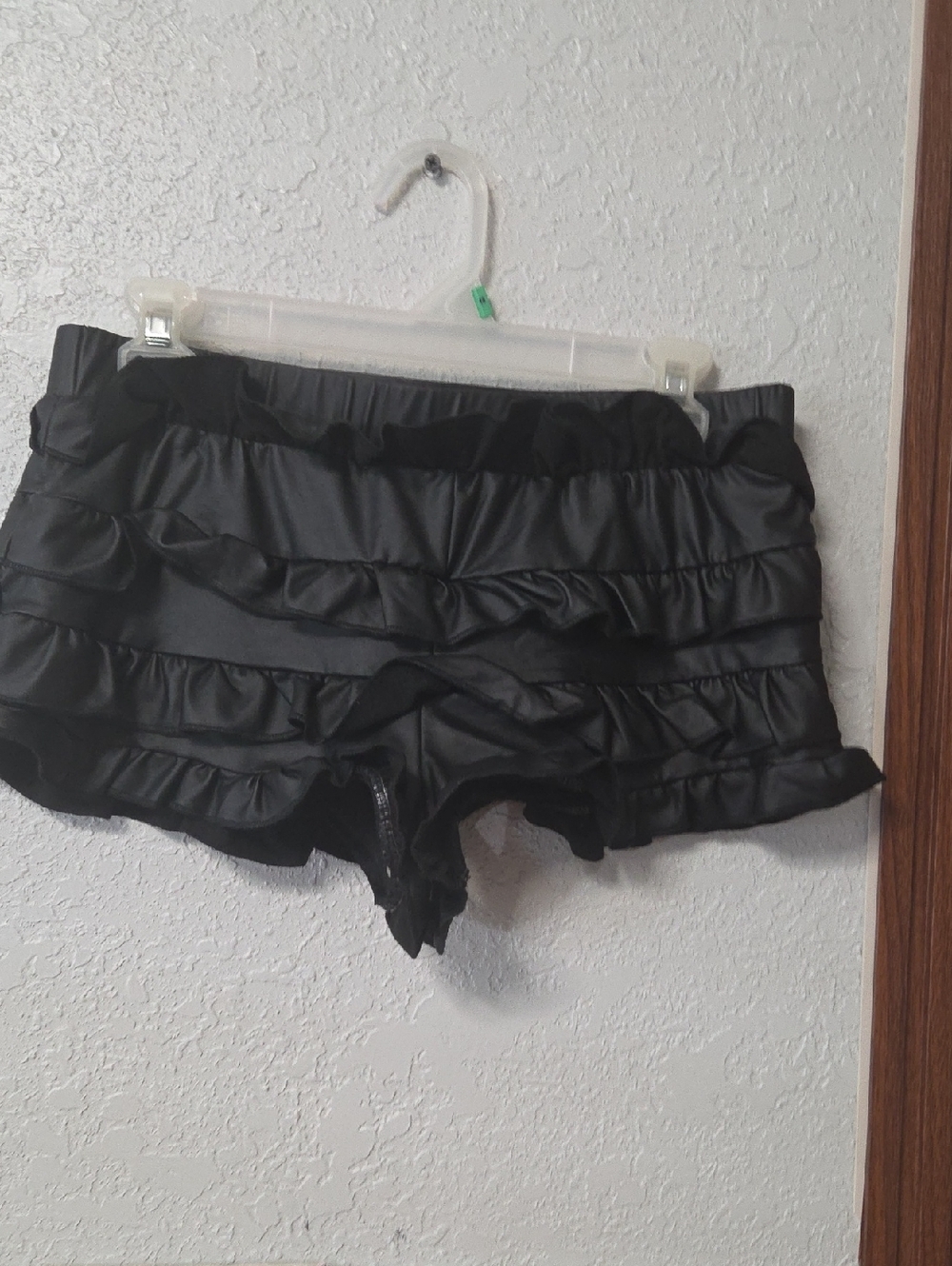SHEIN Black Ruffle Skort Shorts Large Sz [1489]